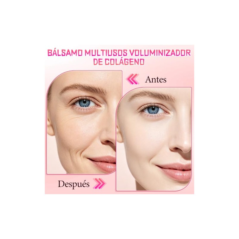 2pcs Pink Collagen Volume Multi Balm Stick Bálsamo Facial Reafirmante