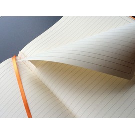 Rhodia Rhodiarama 117714C Notebook with Soft Cover in DIN A4+ Format, 220 x 297 mm, 80 Sheets, Micro-Perforated, Lined, with Elastic Band, Bookmark, Stretchy Inner Pocket, 1 Piece, Tangerine