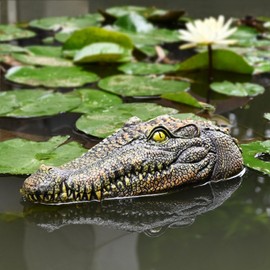 Juliahestia Alligator Head Outdoor Scary Decor - Crocodile Float for Pool Gator to Scare Away Geese Duck Bird - Floating Pond Decor for Outdoor Garden Yard Lake
