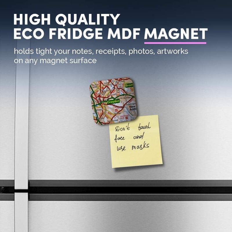 1 x Square MDF Fridge Magnet - Croydon London England
