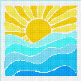 Pepita Needlepoint kit: Sunrise Art, 9" x 9"