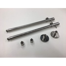 TMC 2 x 25-45cm Interchangeable stainless steel banksticks. Multi-base, point + stage stand