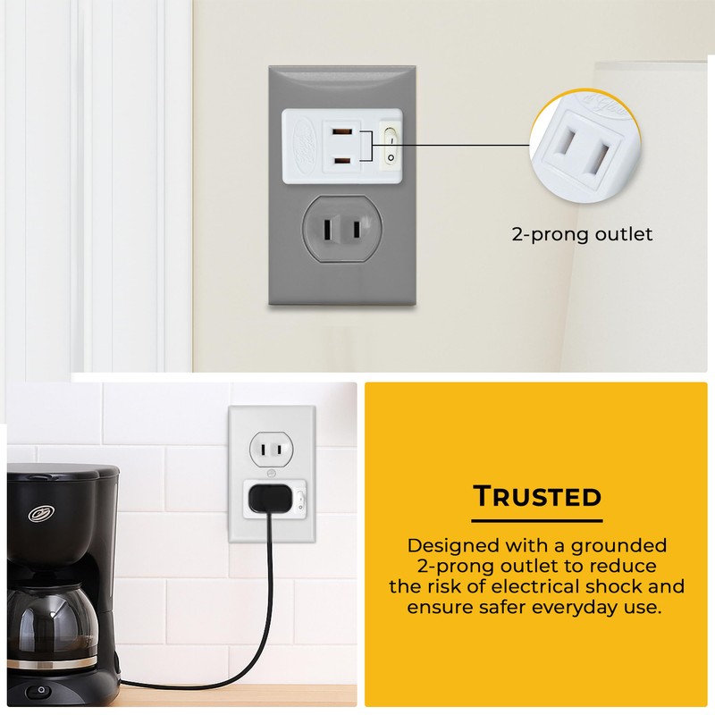 Touch & Glow - 2 Prong Outlet Switch - Single