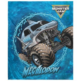 INTIMO Monster Jam Megalodon Shark Monster Truck Soft Fleece Plush Throw Blanket