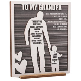 Rustic Grandpa and Grandson Sign - Gifts for Grandpa from Grandson Ideal for Christmas, Birthdays, Grandparents Day, Father's Day