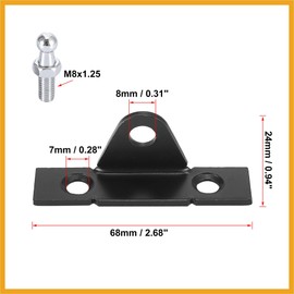 Partuto 4 Set Black Metal Car Gas Strut Shock Mounting Bracket 68x16x24mm Replacement