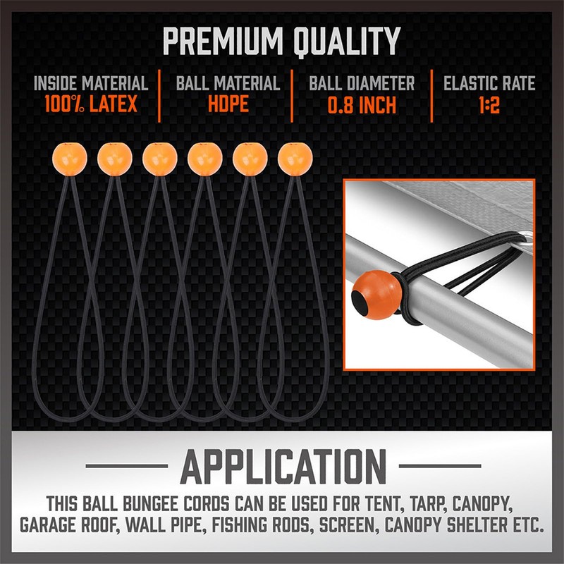 30 - piece Bungee Cords with Hooks - Bungee Cords