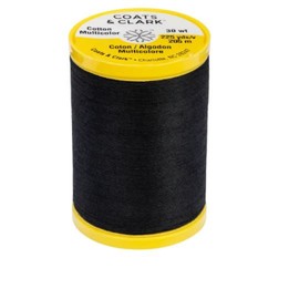 Coats & Clark Cotton All Purpose Sewing Thread 100% Mercerized Cotton 225 Yards Each Spool S970 2 Pack Bundle with 3 Bella's Crafts Needle Threaders (Black)