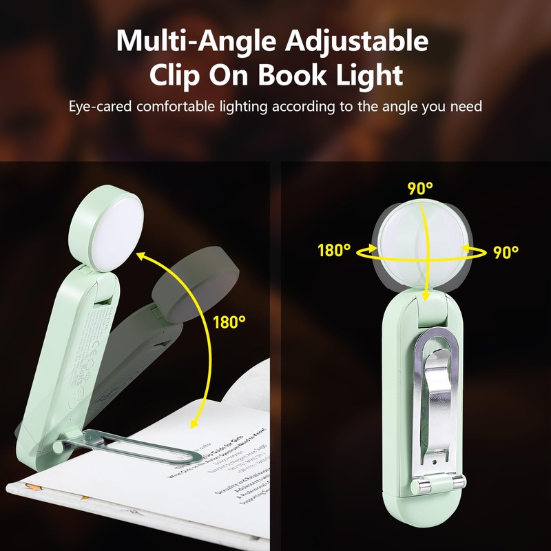 VAVOFO USB Rechargeable Book Light, Blue Light Blocking, Amber Light