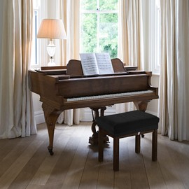 BUYUE Funda de banco de piano de lujo, (20 a 27 pulgadas) de largo x 11.8 pulgadas de ancho x 15.7 pulgadas de ancho, funda elástica para taburete rectangular lavable (S, negro)