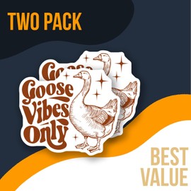 Goose Vibes Only Sticker - Goose Art Sticker - Funny Goose Decor - Duck Illustration Decal - Waterfowl Animal Sticker - Laptop Sticker - Durable Decorative Design - AAS0789