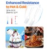 300 Count Heavy Duty Plastic Silverware, Heat Resistant Disposable Forks