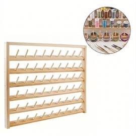 54 Spools Wooden Thread Rack & Wall Organizer for Sewing & Embroidery
