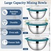 LIANYU Stainless Steel Metal Mixing Bowls, 3 Packs Deep Nesting