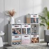 Bagnizer Storage Cubes with Clear Window Linen Fabric Collapsible Storage