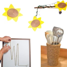 ANCLLO Strong Natural Jute Twine 6mm Thick 50 Meters Long Jute String Rope Roll for Garden Arts Crafts Home Decor Packaging