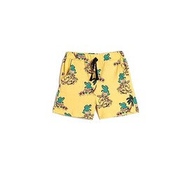 Koton Boys's Drawstring Pockets Crocodile Printed Cotton Shorts, Yellow Design(1d6)