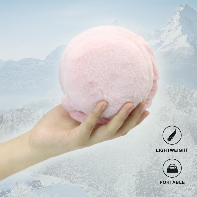 RUIKUNA Earmuffs Women Winter Black Ear Covers Foldable Fluffy White