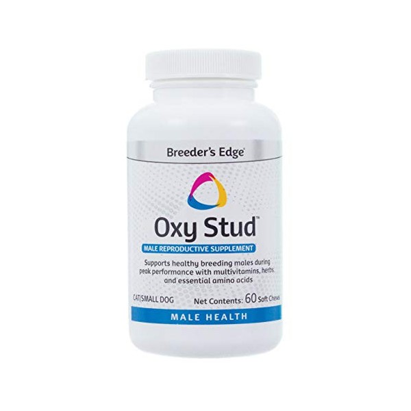 Revival Animal Health Breeder's Edge Oxy Stud- Male Performance Supplement- for Small Dogs & Cats- 60ct Soft Chews