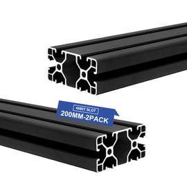 Seekliny 2Pack 4080 T Slot Aluminum Extrusion 200mm Black Extruded Aluminum Profile 40x80 T-Slotted Framing European Standard Anodized Linear Rail for 3D Printer Accessories Parts