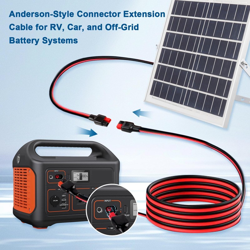 XRDS -RF 10AWG Anderson-Style Extension Cable 15FT, Anderson-Style 30A Connectors,