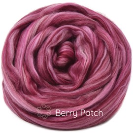 Living Dreams Yarn Winner's Circle Superfine Merino Fiber for Spinning & Felting. Super Soft Combed top roving in Stunning Color Blends, Berry Patch
