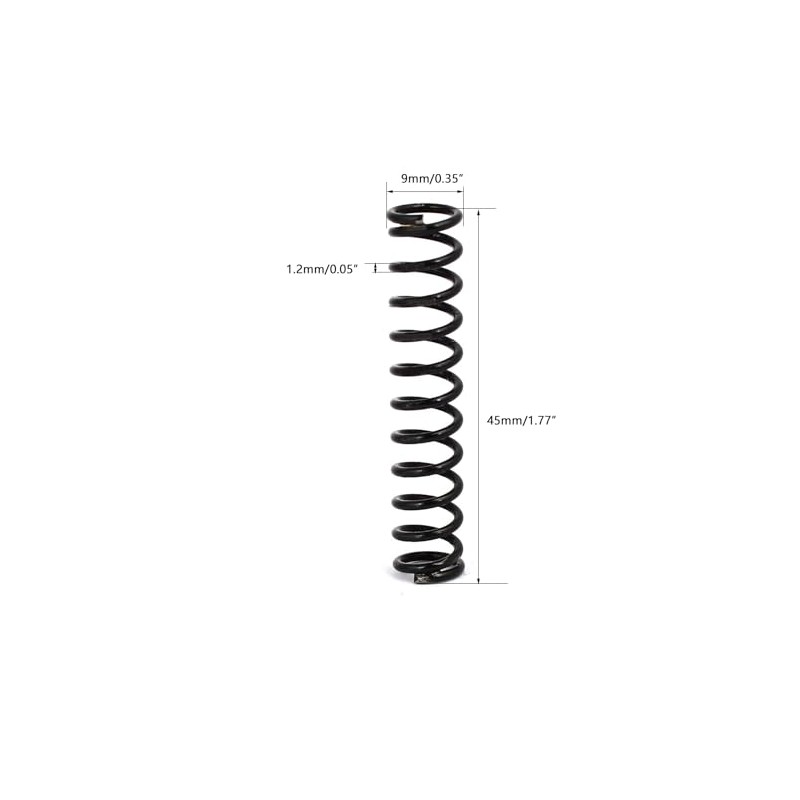 TOP-VIGOR 10Pcs Compression Spring, 1.2mm Wire Dia, 9mm OD, 45mm