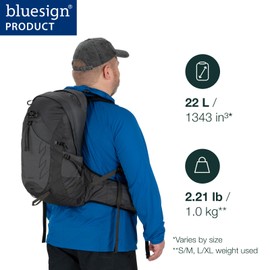 Osprey Talon 22L Men's Hiking Backpack with Hipbelt, Eclipse Grey, S/M, Extended Fit