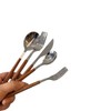 Stainless Steel Cutlery Set with Wooden Handles, 5-Piece Dining Set,