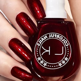 Dark Burgundy Nail Polish Quick Dry, Pearl Dark Red Nail Polish Long Wearing, Highly Reflective Wine Nail Polish , Dark Cherry Nail Polish Glossy, Deep Blood Red Gel Nail Polish for Women & Girls