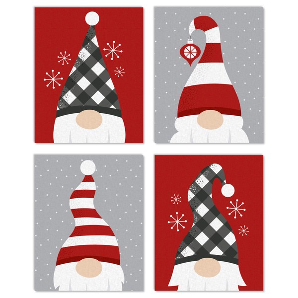 Big Dot of Happiness Christmas Gnomes - Unframed Holiday Linen