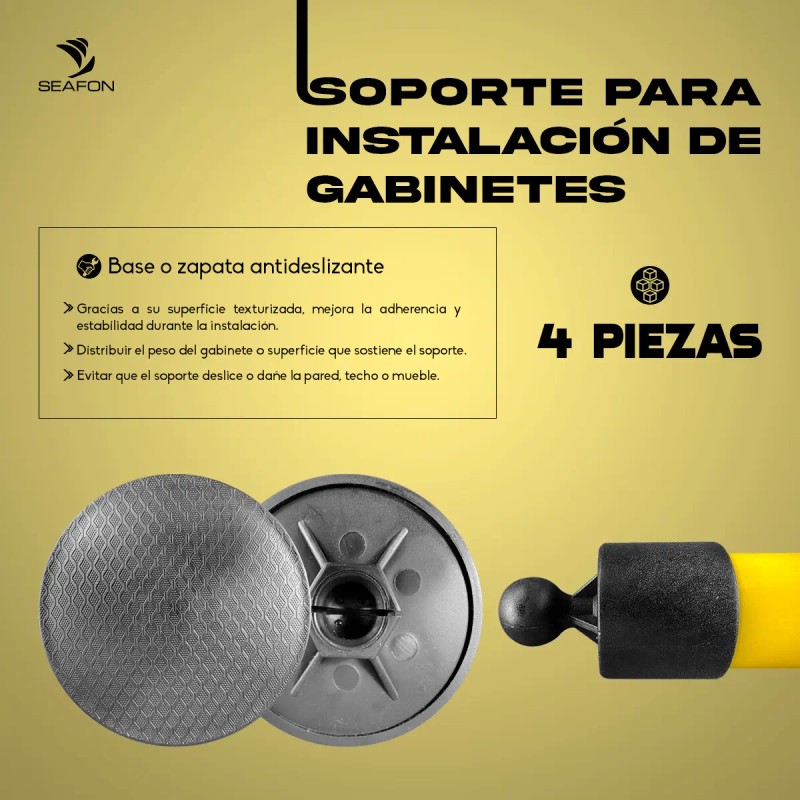 2 Soportes Instalación De Gabinetes Poste Ajustable 115 Cm