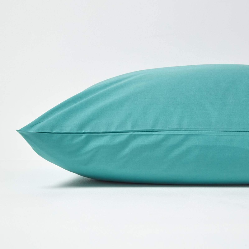 HOMESCAPES Teal Pure Egyptian Cotton Euro Size Pillowcase 80 x