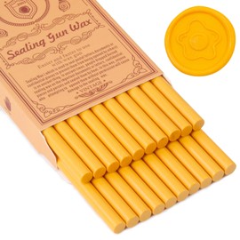 Yellow Sealing Wax Sticks, WASOHLING 20Pcs Glue Gun Wax Seal Sticks for Wax Seal Stamp, Yellow Wax Seals for Christmas Wedding Invitation Envelope Letter Seals, Craft Adhesive (Mini Size)