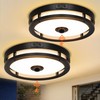 Slypadan Outdoor Motion Sensor Flush Mount Ceiling Light, LED Outdoor