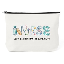 Nurse Gifts for Women - Nurse Appreciation Gifts Emergency Room ICU Nurses Makeup Bag Cosmetic Bag for Purse Travel Toiletry Bags Makeup Pouch Nurses Week Graduation Gift for Nursing Women