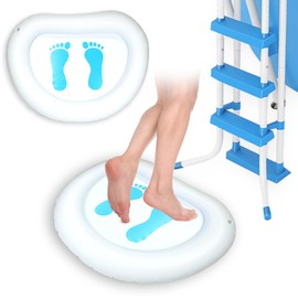 2 Pack PVC Inflatable Pool Foot Bath Basin, Folding Pool Foot Wash Basin Tub for Pool Entry Ladder, Foot Washing Basin for Above Ground Swimming Pools Hot Tub Spas Outdoor Pool Accessories