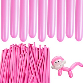 ZBYDNG Pink 260 Long Skinny Twisting Animal Balloons, Rainbow Balloons for Animal Shapes Carnival Festival Party Supplies 100pcs