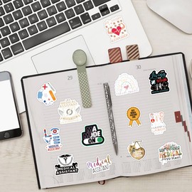 55PCS Medical Assistant Stickers,Medical Assistant Supplies, Waterproof Vinyl Stickers for Medical Assistants, Kids Teens, Aduts - Funny Medical Stickers and Decals for Laptop Water Bottles