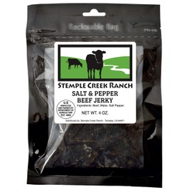 Stemple Creek Ranch, No-Sugar, 5 Clean Ingredients, Grass-fed Beef Jerky (Salt & Pepper, 3-Pack)