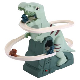 BTFO Dinosaur Climbing Slide Music Toy, Fun Electric Dinosaur Race Track Roller Coaster Set for Kids Ages 3+ Ideal for Boys & Girls