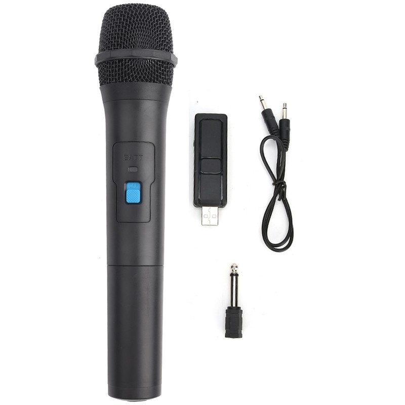 Black ABS Plastic Professional Universal Handheld VHF Wireless Microphone USB