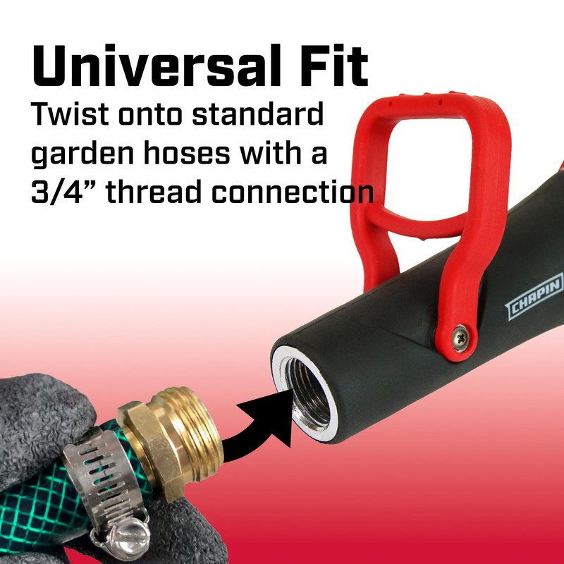 CHAPIN 4697: Industrial High Flow Firefighter Style Garden Hose Nozzle,