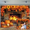 7 x 5 ft Fall Thanksgiving Fireplace Backdrop Autumn Harvest