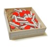 LWR Craft Wooden Mini White Red Heart with Clothespins 48pcs