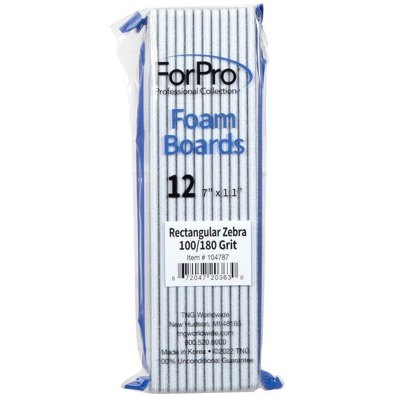 ForPro Professional Collection Rectangular Foam Boards, Zebra, 100/180 Grit, Double-Sided