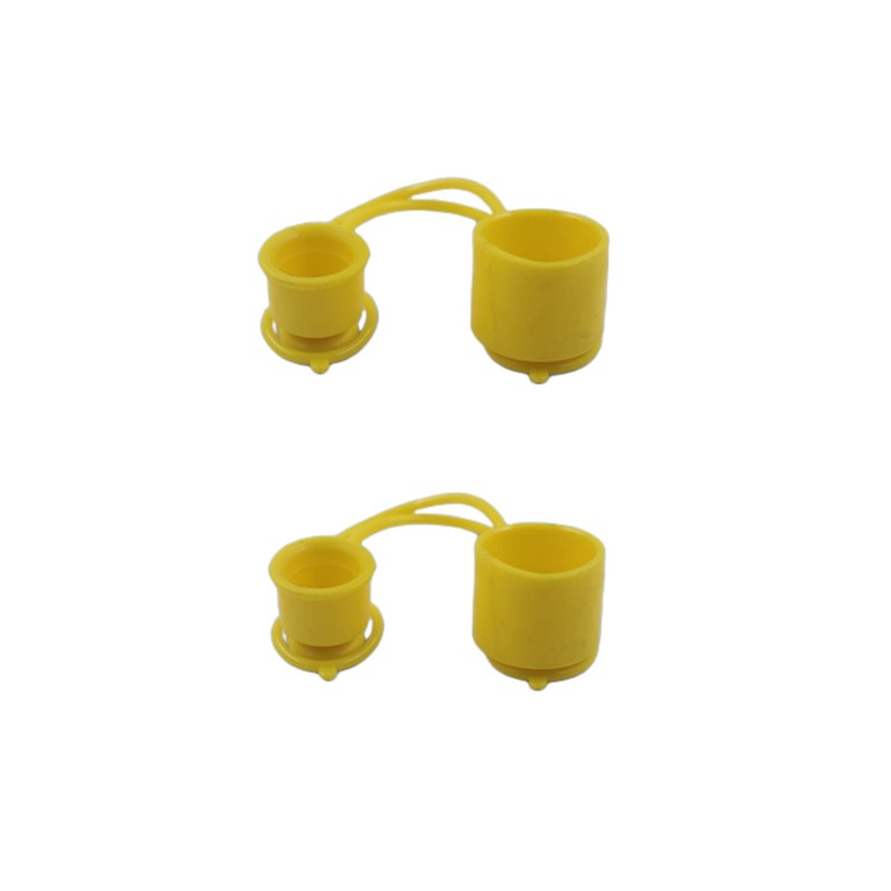 Yellow Rubber Dust Caps/Plugs For 1/2 Body Flat Face Hydraulic