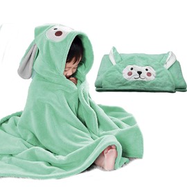 ROMASA - Toalla de baño para bebé, ultra suave, con capucha, altamente absorbente, regalo de ducha para niños y niñas, 27.5 x 55 pulgadas (verde)