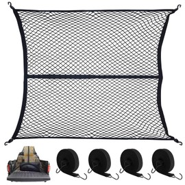 VEUWOLM Hochelastisches Gep?cknetz, 1,2 x 1 m dehnbar bis 2,1 m x 2 m(Einlagig), LKW-Frachtnetz, Netz-Organizer, Gep?ckfixierung fr LKW Auto Wohnmobil, geeignet fr t?gliche leichte Lasten von LKWs