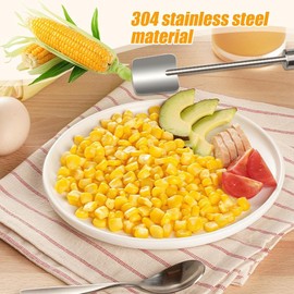 Corn Peeler for Corn on The Cob, 2024 New Fast and Safe Corn Cob Stripper Tool Easy Clean Corn Cob Peeler Stainless Steel Splitter Kitchen Gargets with Ergonomic Handle (Corn Peeler, 1PC)